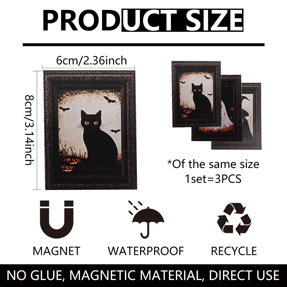 

Halloween Retro Photo Frame Magnetic Refrigerator Sticker Computer Decorative Sticker