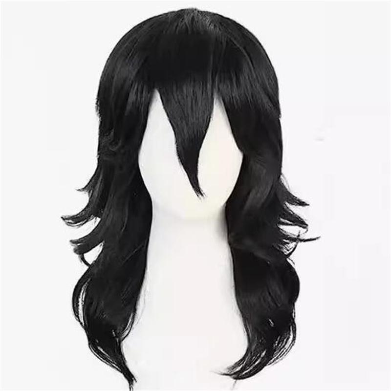 Akademia Shouta Aizawa 45cm Zwarte Krullende Pruik Hittebestendig Cosplay Kostuum Pruik 16inches black