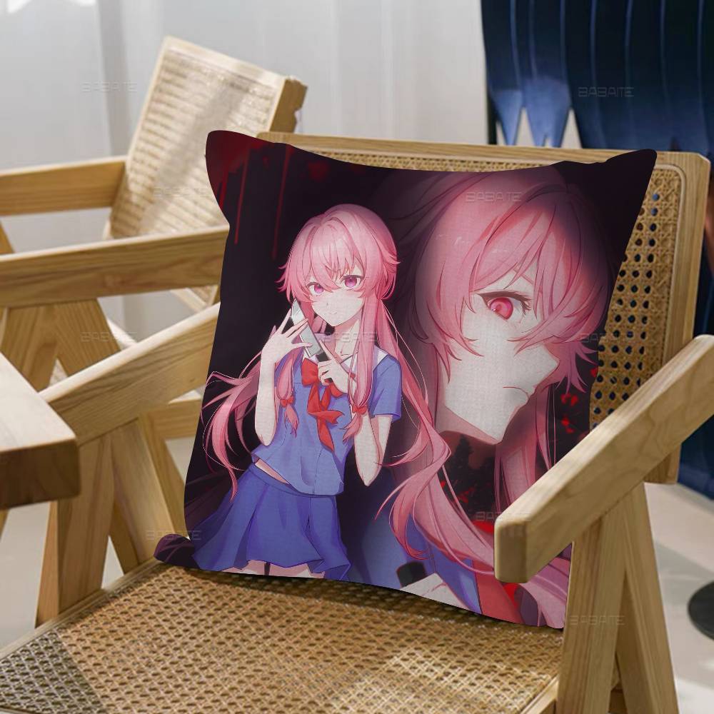 Anime The Future Diary Cushion Cover Pillow Cover Decor Pillowcase Printed Cushion Case for Couch