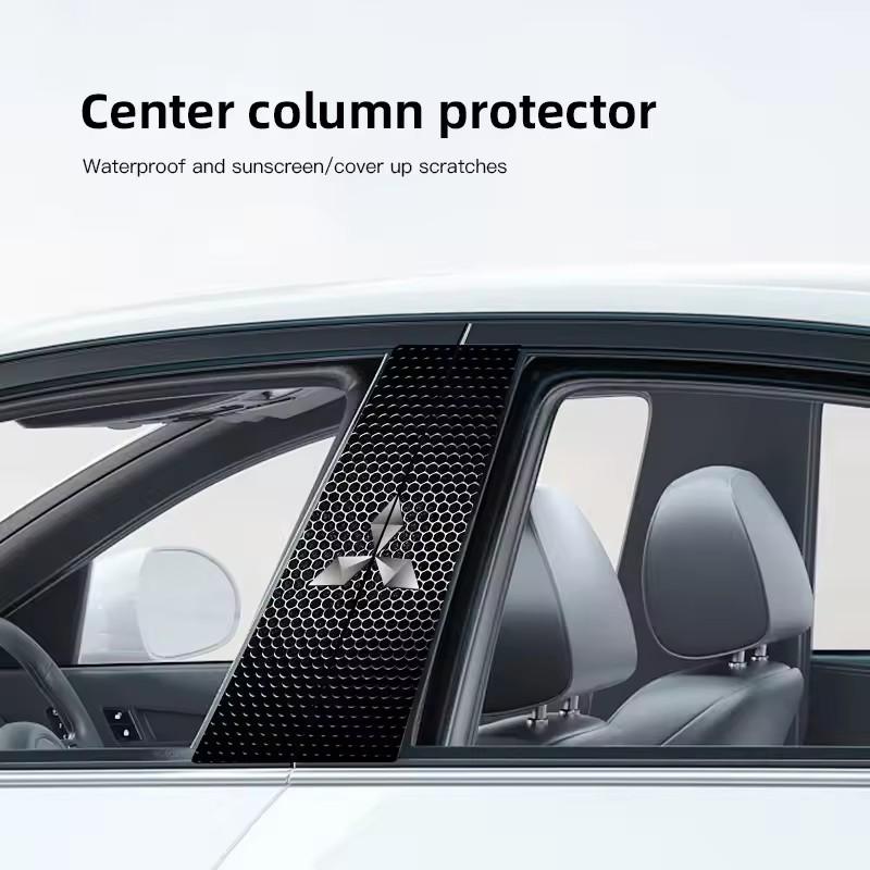 1 Pair for Mitsubishi Ralliart ASX Lancer Cordia Pajero Outlander Mirage Colt Car B-pillar Scratch Cover Sticker Protective Film QC3