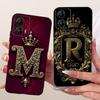 Casing For Motorola Moto G53 G55 G73 Case For Moto G55 XT2435-2 Cover Silicone Luxury Crown A-Z Letters 2D Painted Soft Bumper