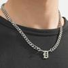 Stainless Steel English Letter Pendant Cuban Necklace - Hip-Hop Trend