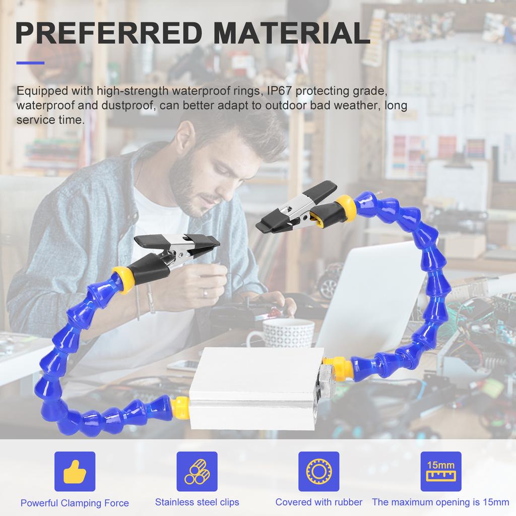Benches Vise Table Clamp with Flexible Arm Aluminum Alloy Clamp Soldeirng Iron Holder Printed