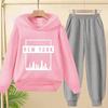 Spring Autumn  New York BrookLyn Letter Print 2pcs Hoodie+Pants Tracksuits 3-13 Years Boys Girls Streetwears Children Clothes