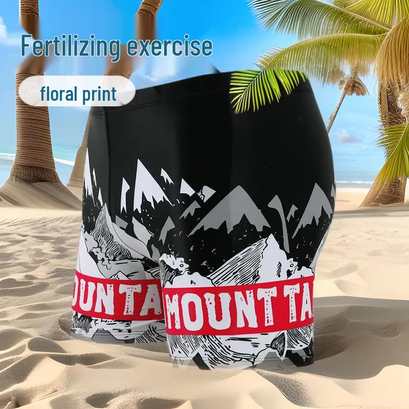

Men s Plus Size Digital Print Swim Trunks - Sports Fitness Boxer Briefs & Beach Pants 5XL