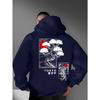 Felpa con cappuccio Streetwear Giapponese da uomo Oversize Stampa Tokyo Grafica Ciliegio Autunno Inverno Casual Vestibilità Larga Felpa con cappuccio Pullover Top