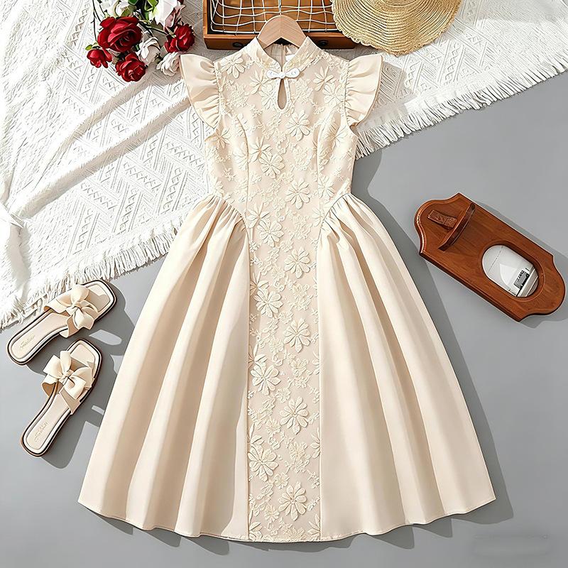 Girls  Fashionable Dress - Spring and Autumn Children s Elegant Formal Dress for Girls 130cm=8Y
