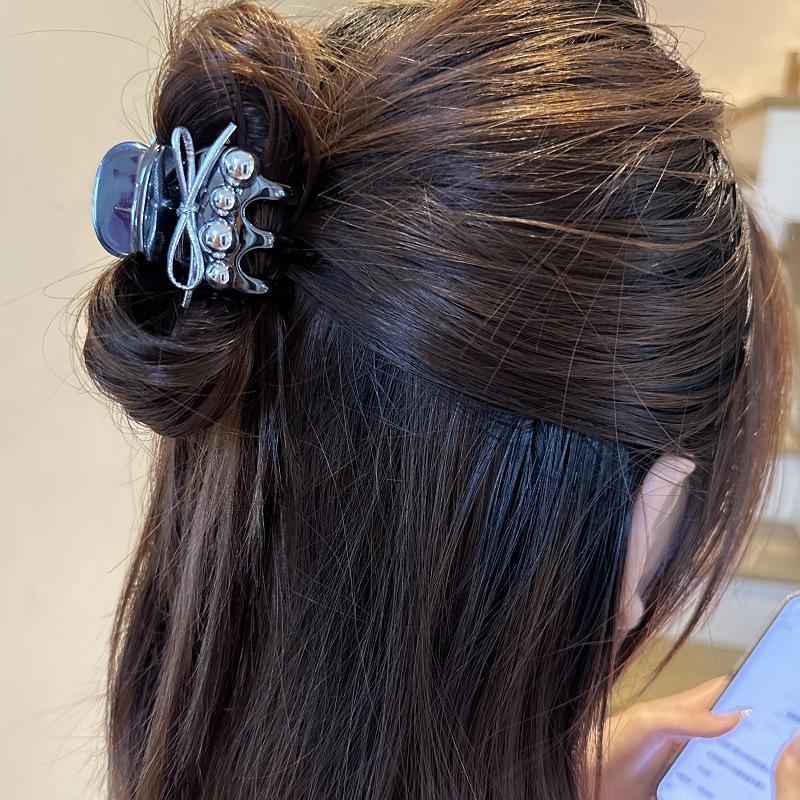 Luxusní křišťálová mašle akrylová skřipcová spona pro vysoké culíky