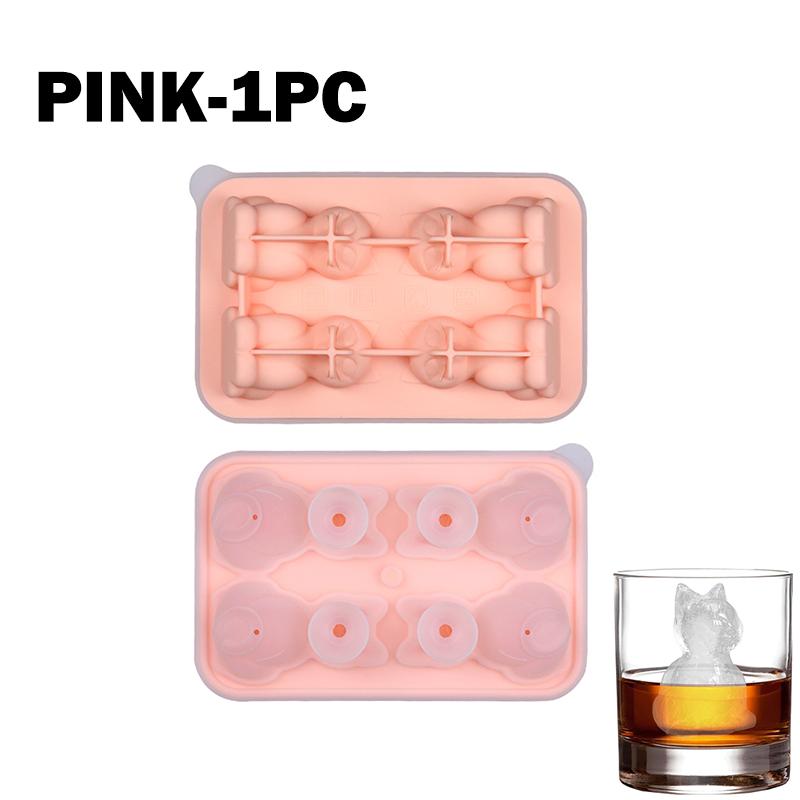 1/2/4PCS Cute 3D Cat Ice Cube Mold Silicone Easy Release BPA Free Ice Block Maker for Kitchen Household Fun Cat Shaped Ice Tray