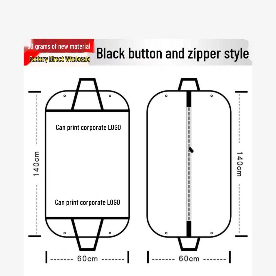 Foldable Non-Woven Dustproof Suit & Coat Bag for Travel and Storage