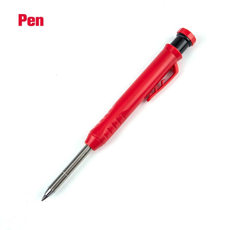 Solid Carpenter Pencil Refill Leads Built-In Sharpener Deep Hole Marker Tool