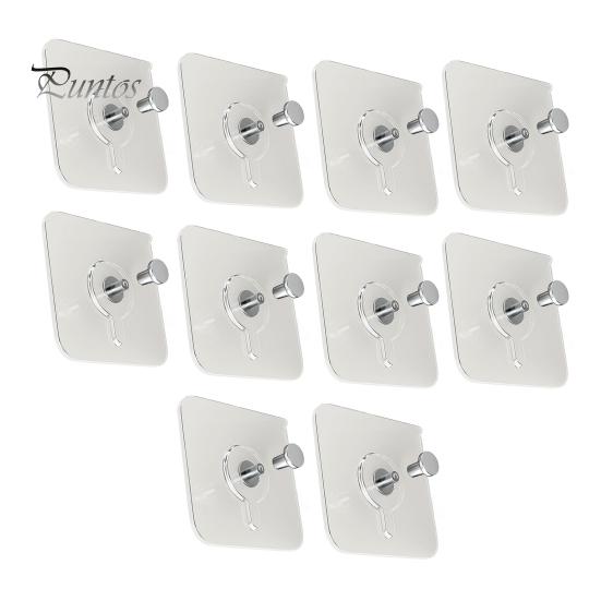 

10 шт. самоклеящихся крючков без сверления, прочные, выдерживающие нагрузку, водонепроницаемые, легко устанавливаемые настенные крючки для картин с винтовыми крючками A 10 pcs