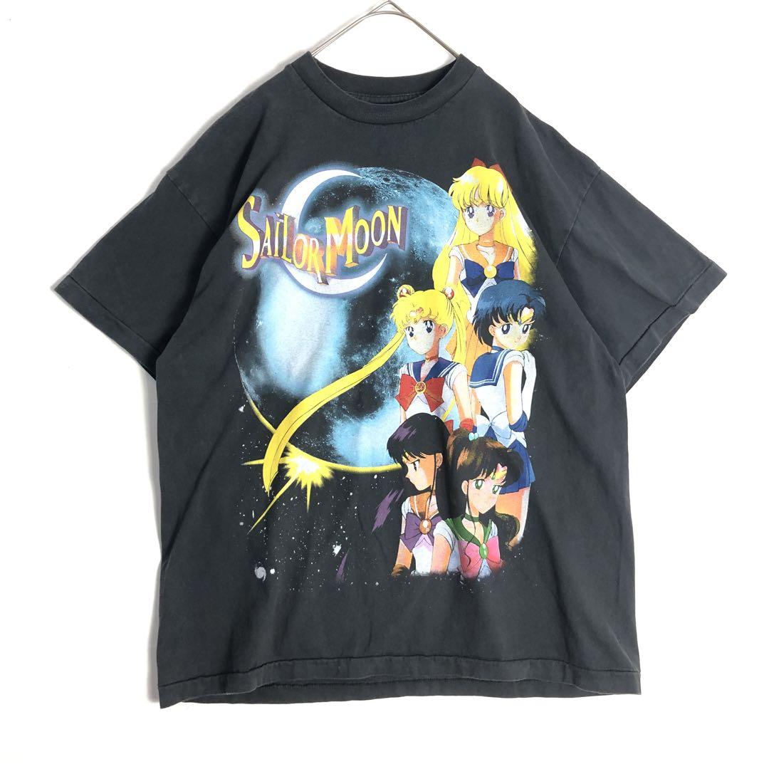 

[USED] 3686 Sailor Moon Single Stitch Big Print Anime T-Shirt Black