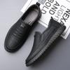 Men's Leather Shoes Autumn and Winter Casual Leather Shoes Men's Driving Shoes Men's Non-slip Velvet Warm Business Leather Shoes
