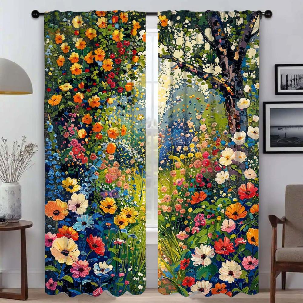 

Садовые затемняющие шторы для комнаты, 2-панельные шторы для спальни, перегородки, шторы для украшения Хэллоуина, шторы для домашнего интерьера, детские шторы W50xH70cmx2pcs-CL