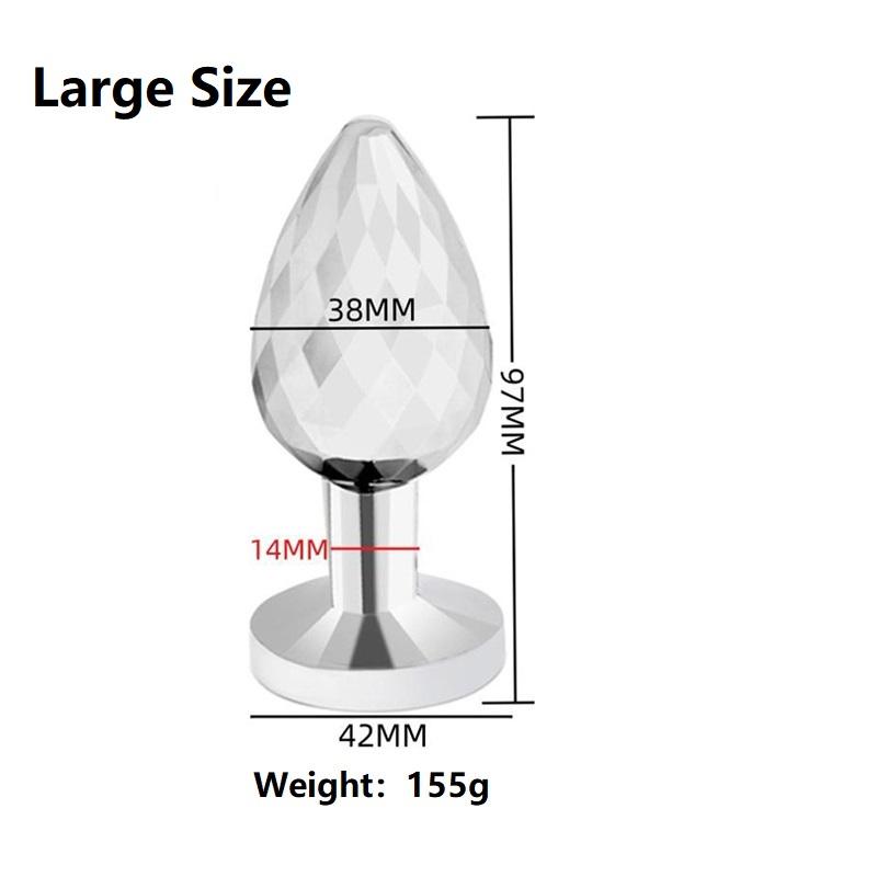 Facettenreiches Analkugeln-Buttplug-Set aus Metall, funkelnd, klein, groß, Analplug, Schmuck, Dildo, funkelnd, Ass Plug, Sexspielzeug, Mann, Frau