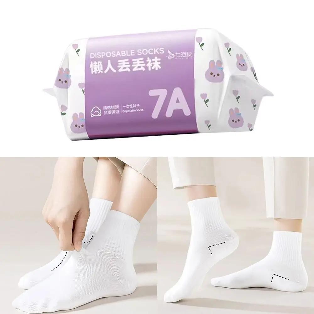35-43 Disposable Socks Polyester Sweat Absorption Disposable Stocking Breathable Deodorization Travel Supplies Socks Unisex