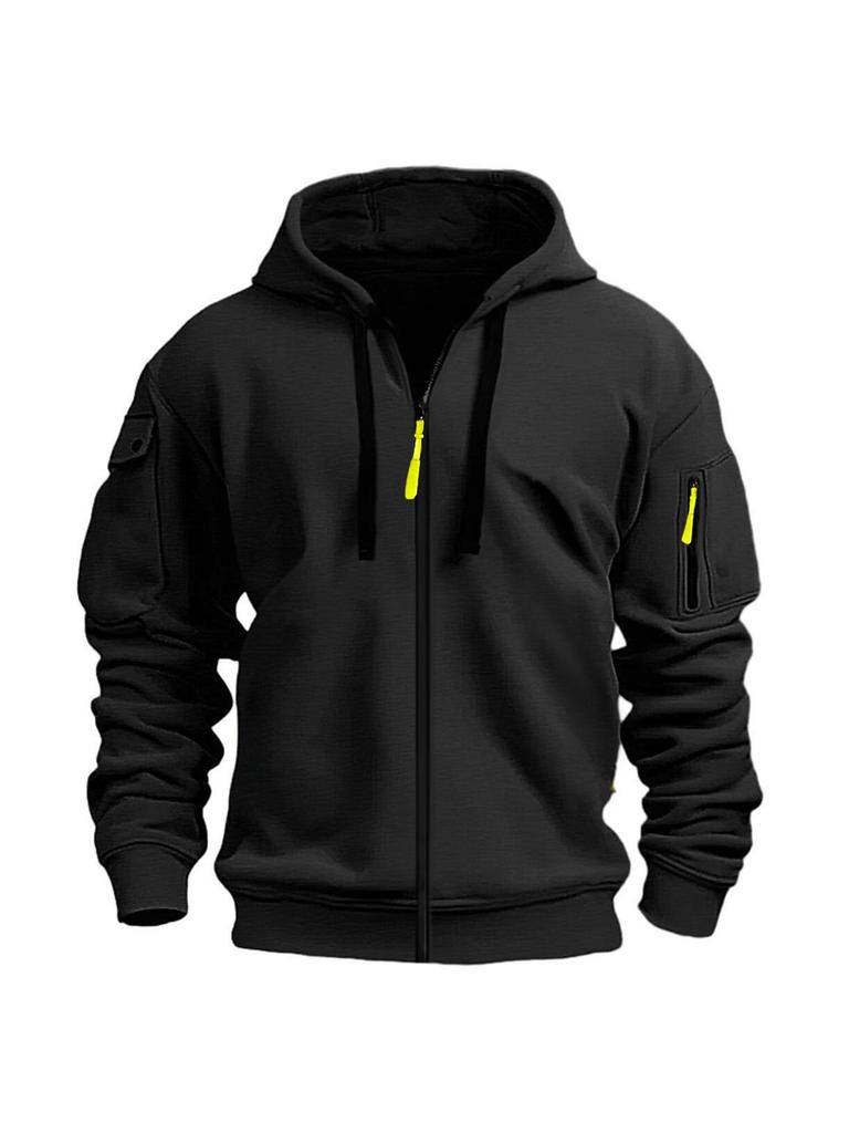 Men's Multi-Pocket Zipper Hoodie - 2025 Spring/Autumn Casual Sportswear