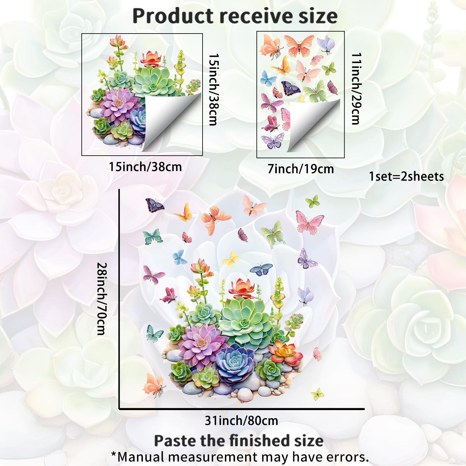 

Multi-plant and Butterfly-themed Window Stickers Are Suitable for Bedrooms, Living Rooms, Balconies and Entrance Halls. JDT-A512