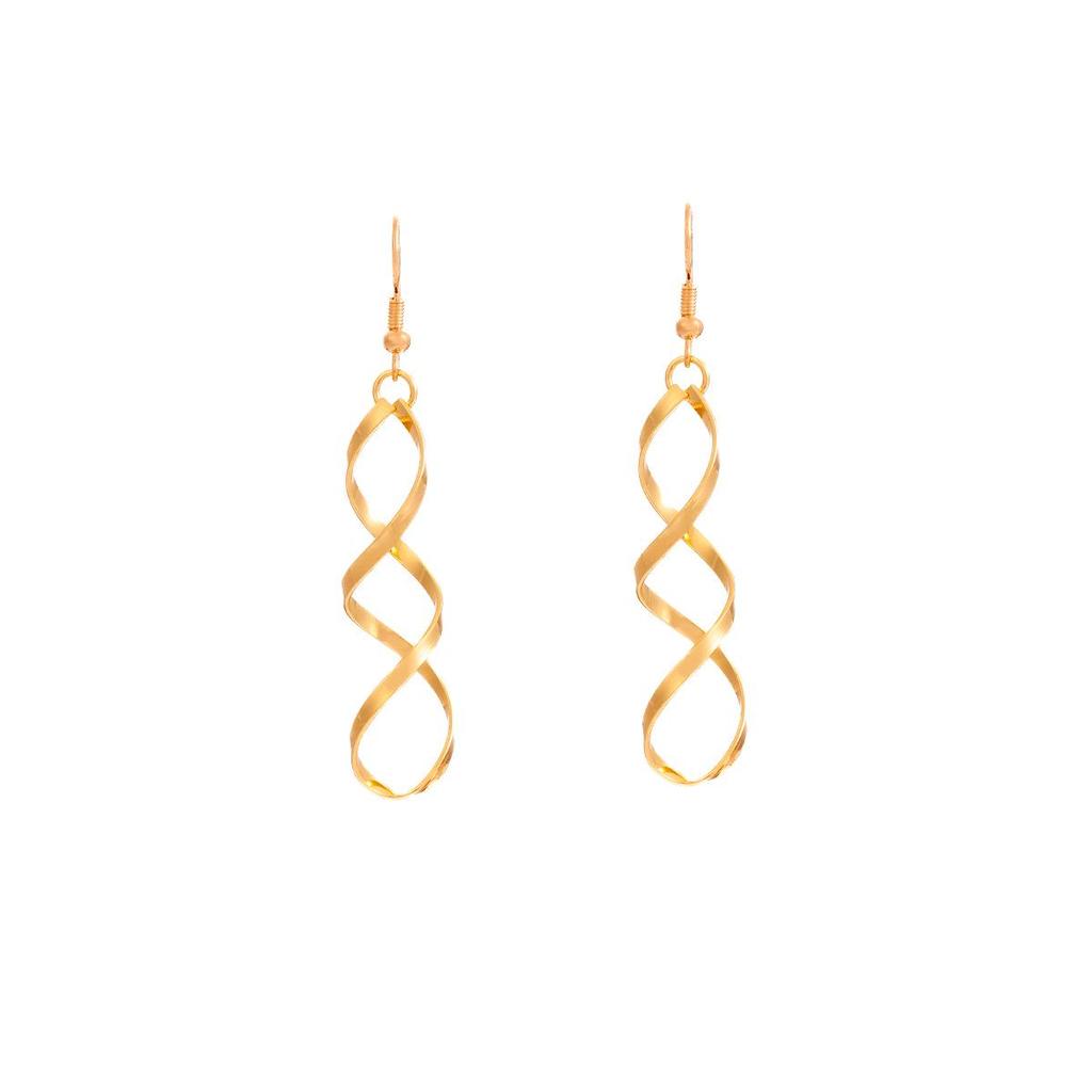 High-End Minimalist Geometric Spiral Metal Wave Earrings for Women