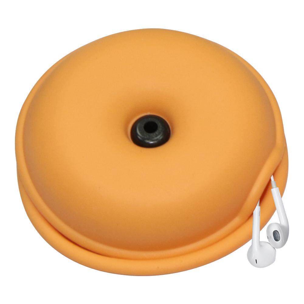 5Pcs Earphone Carry Case Round Assorted Colors Winder Design Strong Plastic Earphone Storage Bag