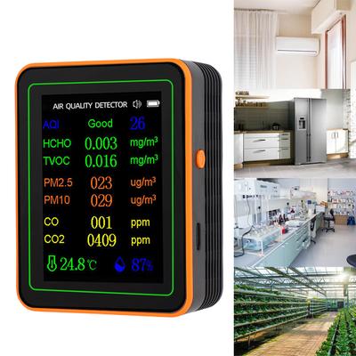 12 In 1 Quality CO2 HCHO TVOC PM2.5 PM10 Temperature Humidity Screen Rechargble Quality Meter Detector