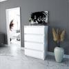 Weiße Kommode mit 4 Schubladen 60 CM TV-Schrank Möbel für Wohnzimmer Schlafzimmer Loft