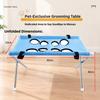 POKPAW Foldable Pet Grooming Table Portable Bathing Station Mesh Stand with Leg Holes for Small Dogs and Cats