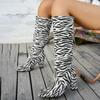 Fashion 2025 New Women Boots Round Toe Platform High Heels Shoes Sexy Leopard Over The Knee Boots Women Outdoor Luxury Elegant Booties