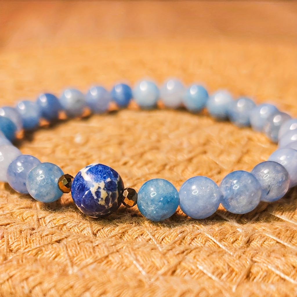 1PC 6mm Blue Natural Stone, Suitable for Daily Party Accessories, the Most Unique Gift for Friends and Family