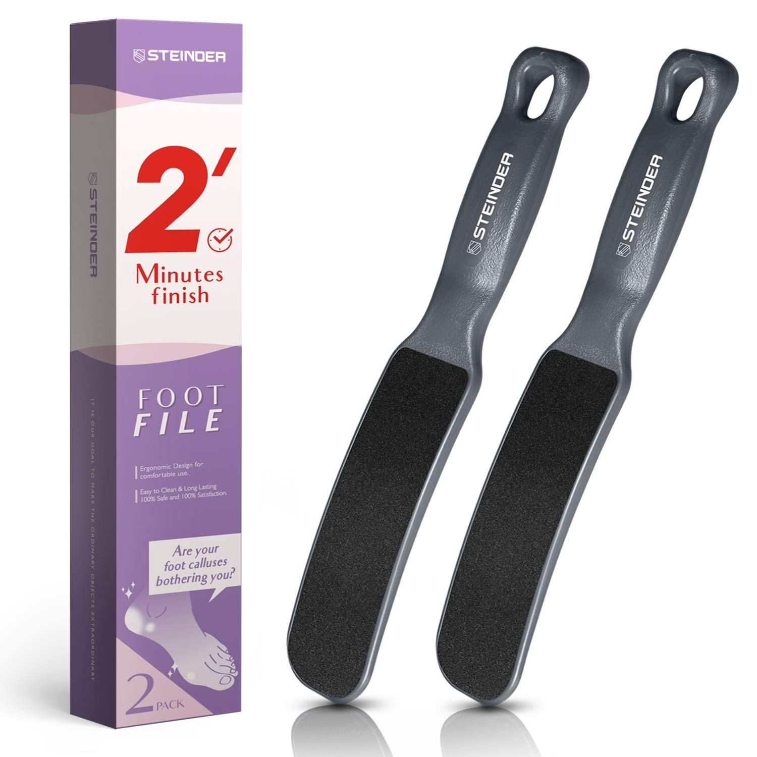 

Steinder Foot Easy to Use for Wet and Dry Fully Heel Foot Safe and Cleans Removes Dead of File, Feet, Washable, File, Exfoliating, Polishing, Care,