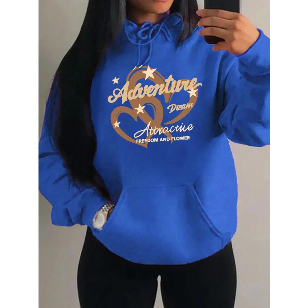 Adventure Dream Attractive Freedom Love Print Women Hoody Harajuku Loose Sportswears Fashion Hoodies Autumn Clothes