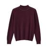 Elegant Knit Sweater for Middle-Aged Women - Autumn/Winter Solid Color Base Layer
