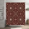Kaleidoscope Shower Curtain Rustic Boho Style Bathroom Decor Waterproof Fabric Handmade Customizable Size 160x185cm Red Beige