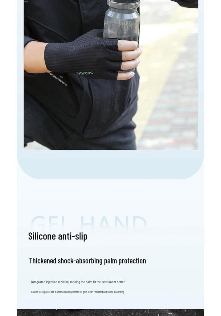 Unisex Half-Finger Cycling Gloves: Non-Slip, Shock-Absorbent, Sun-Protective, Ideal for Mountain and Road Biking.