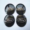 Elegant 4 Stück 56mm Auto Radnabenkappen Emblem Aufkleber für Ford Schwarz und Blau