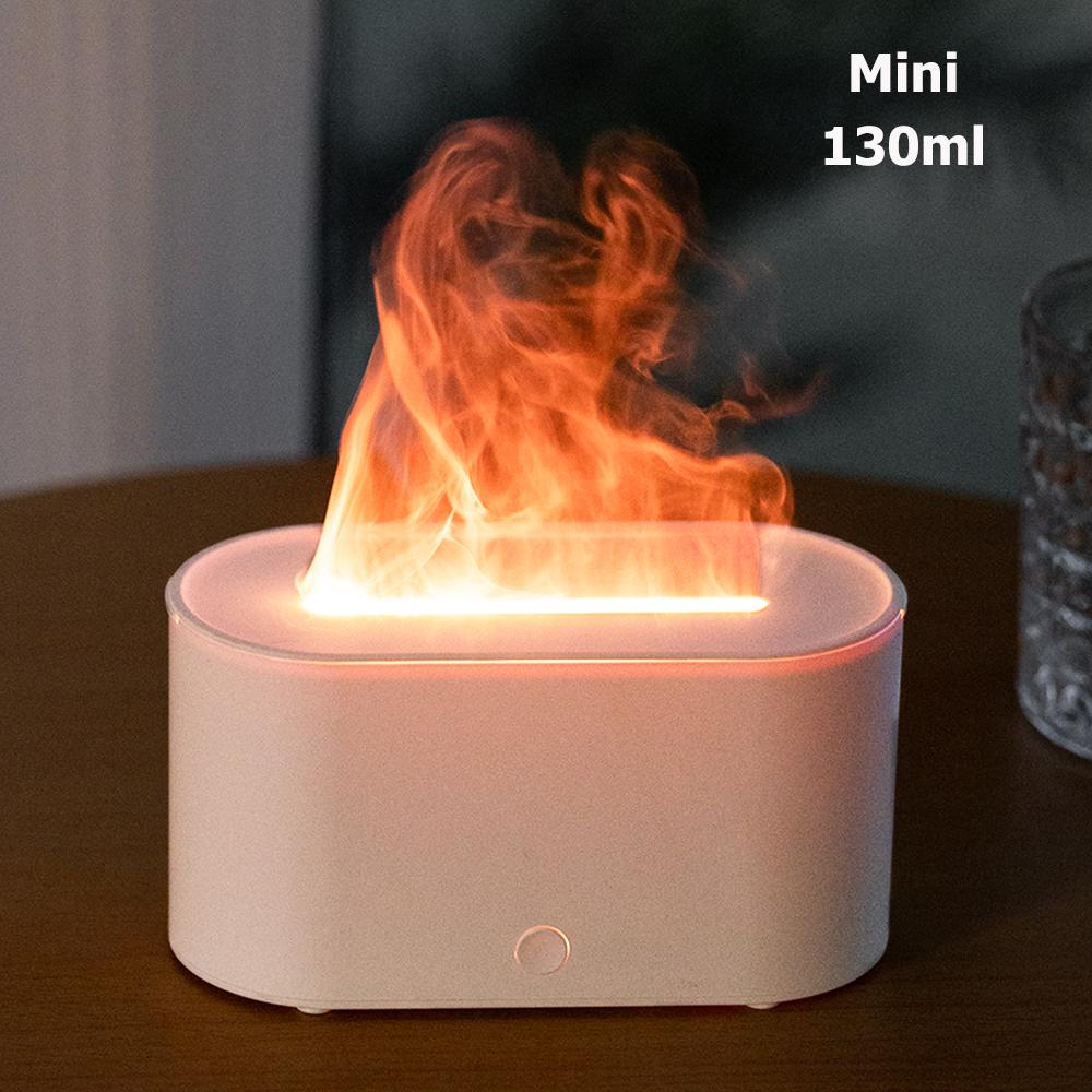 Mini Colorful Flame Air Aroma Diffuser Humidifier Aromatherapy Essential Oil Diffuser with Auto Off for Home Bedroom Office