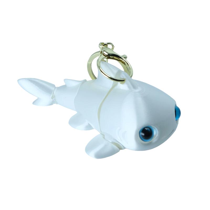Q Version Small Shark Keychain: Exquisite Movable Bag Charm & Trendy Play Pendant
