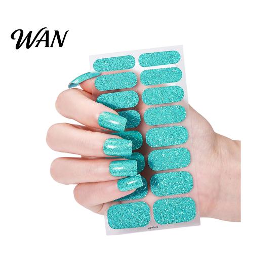 Nail Polish Strip Glitter Strips with File Easy Apply Remove Self Adhesive Women DIY Full Sticker Home Manicure Art Decoration Wrap Peel Stick Nails