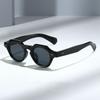 Kufang new models are specially designed for retro round frame rice nail sunglasses for women, personalized fashion, European and American thick frame