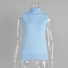 Knitted Sleeveless Vest New Spring Autumn High-Neck Vest Simple Sweater Top For Women