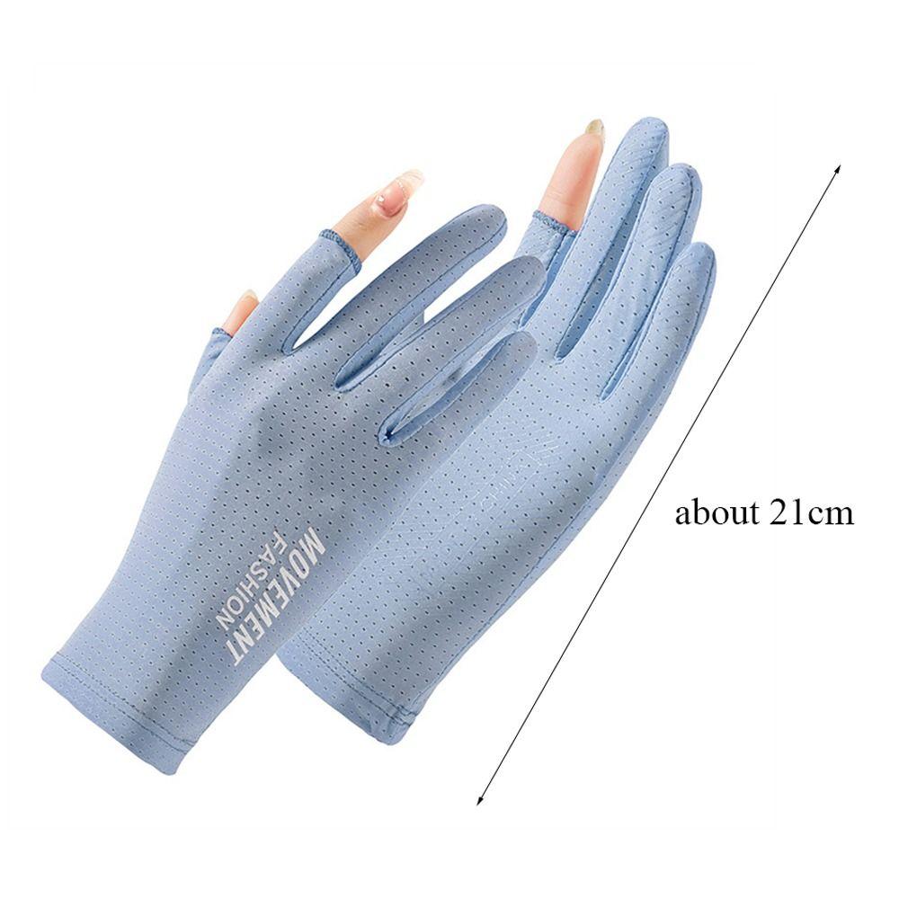 Ice Silk Sun Protection Gloves Elastic Cycling Driving Gloves Fashion Sunscreen Gloves  Women Girls