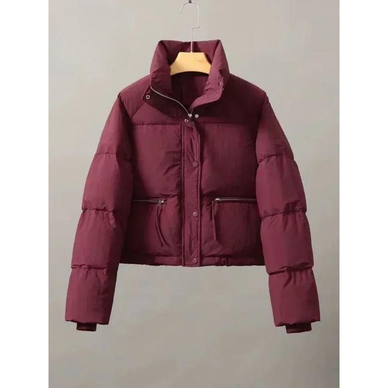 Women's Jacket Cotton-padded Clothes Short Fashion Stand Collar Thicken Bread Jacket Women Coat