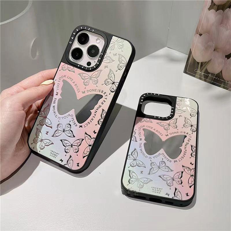 Full Screen Butterfly iPhone 16/15 Promax Phone Case 14 Mirror 13 Apple XR Protective Case