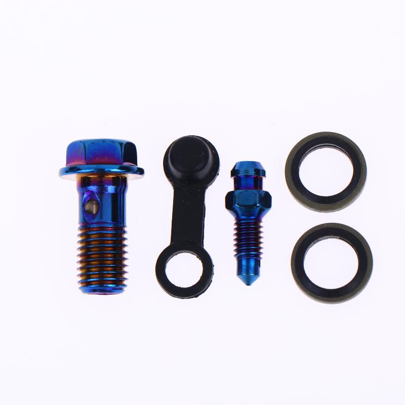 1 Conjunto de Acessórios para Motocicleta Parafuso de Sangria do Freio Parafuso Banjo M10*1.25Mm /1.0Mm Parafuso do Cilindro da Pinça de Freio para Liberação de Ar