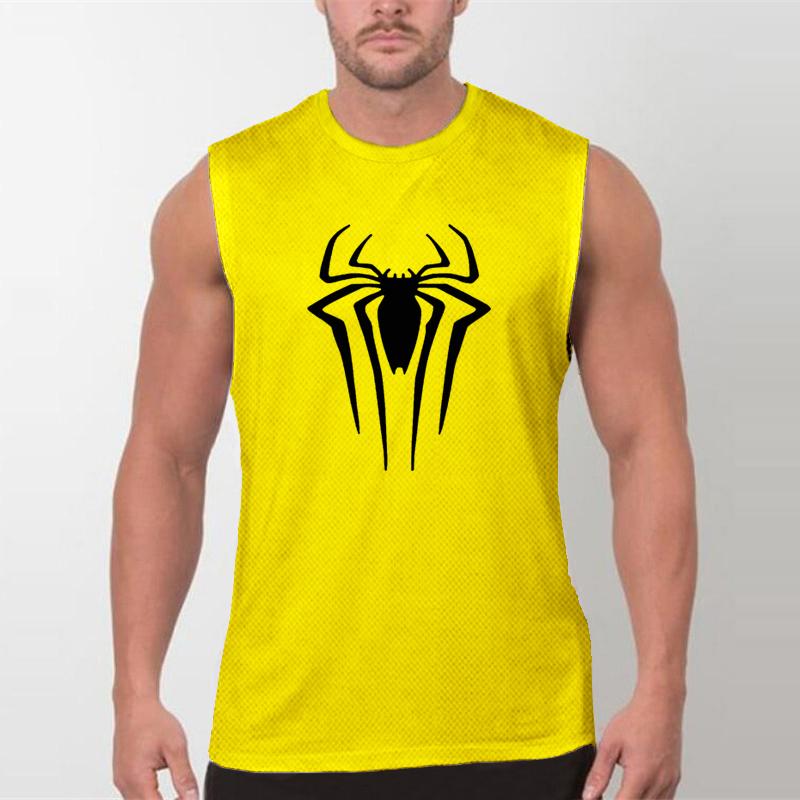 Summer Round Neck 3D Spider Pattern Printed Top Fashionable Casual Sleeveless Vest Men's T-shirts