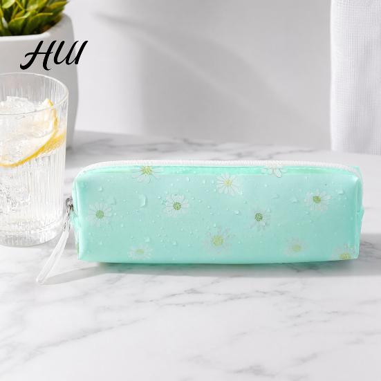 Durable Waterproof Pen Case Flower Pencil Case, Large Capacity PVC Pouch, Stationery Bag for Students, School Supplies Organizer Spill-proof Holder