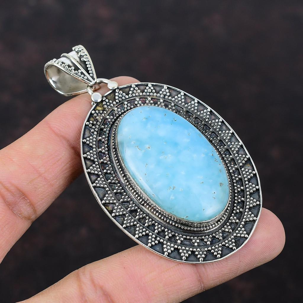 Hemimorphite Pendant Vintage Pendant Handmade Ethnic Pendant Hemimorphite Jewelry 925 Sterling Silver Pendant Real Gemstone Jewelry For Gift
