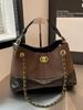 Women's Retro Colorblock Tote Bag with Chain - Versatile Shoulder & Crossbody Style for Everyday Use
