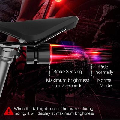 Auto Sensor Tail Bike Light Sensing Bikes Lights For Night Riding Rechargable Bright Bicycles Cycling Safety Flashlight Warning